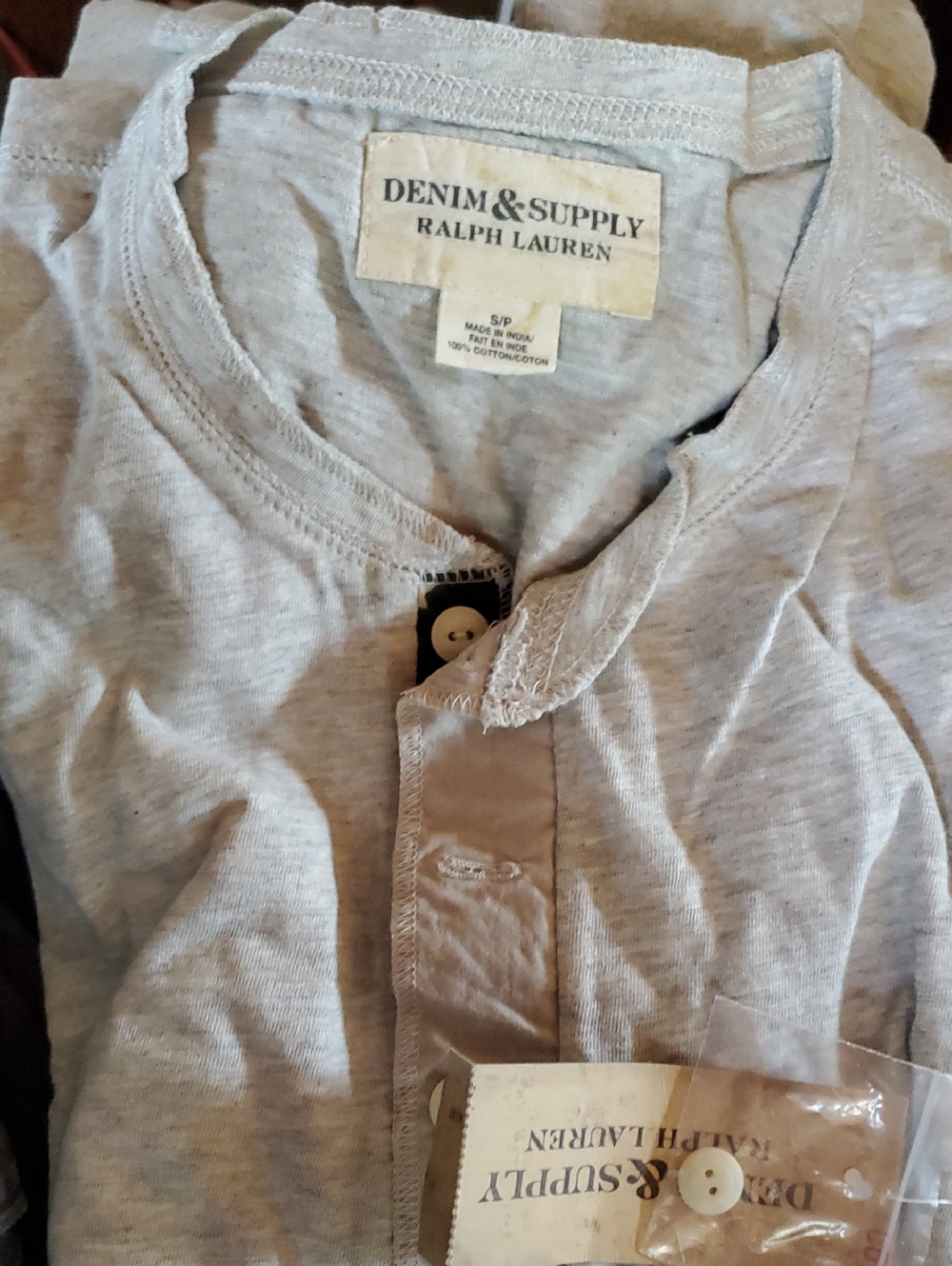 Denim & Supply Ralph Lauren Light Gray Henley Shirt